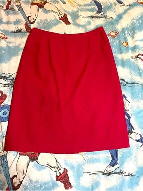 Vintage Kasper Red Classic Women's Pencil Skirt s16